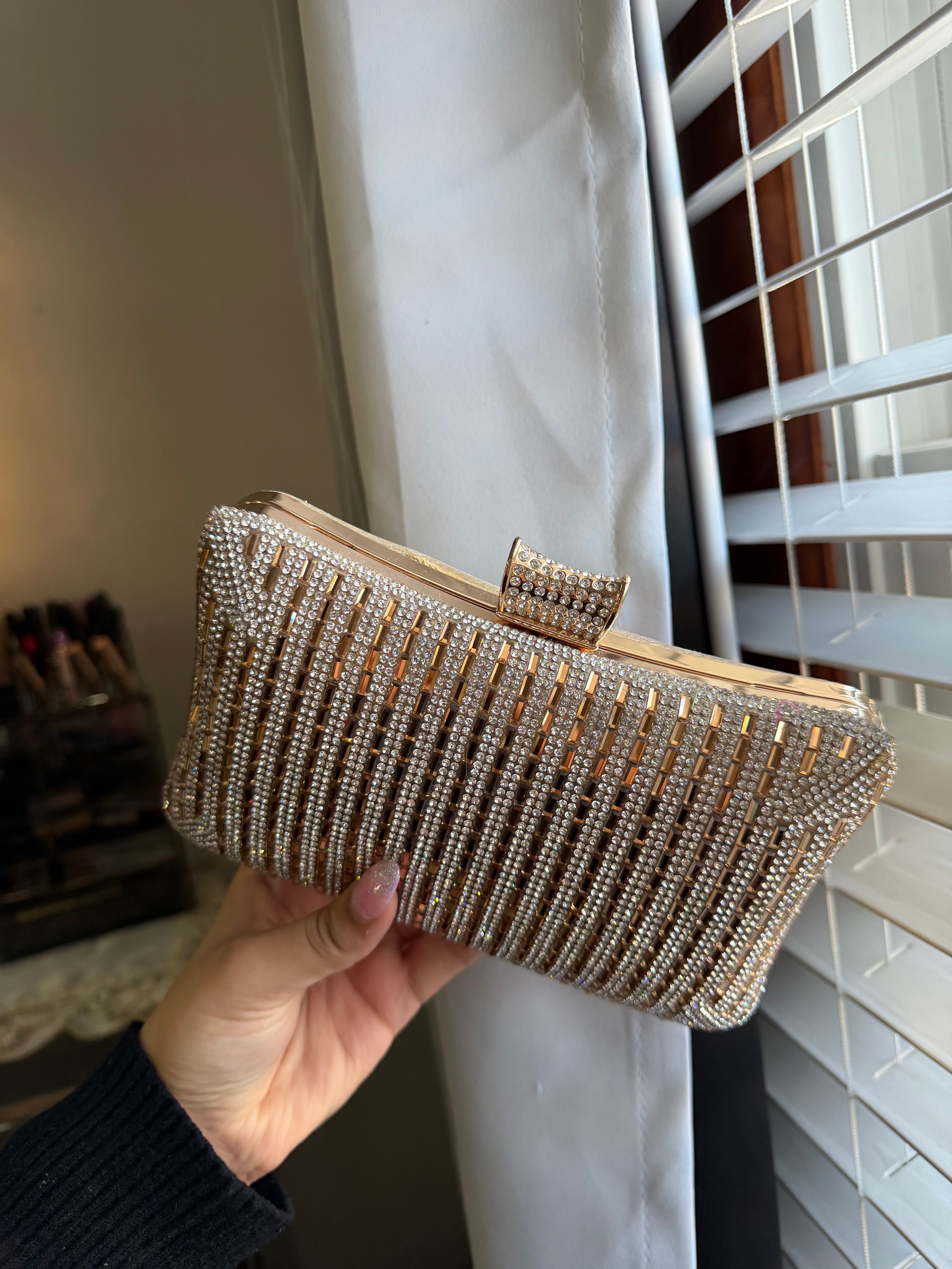 Golden shiny stone clutch bridal/non-bridal ✨
