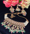 Beautiful bridal light pink & turquoise set with tikka