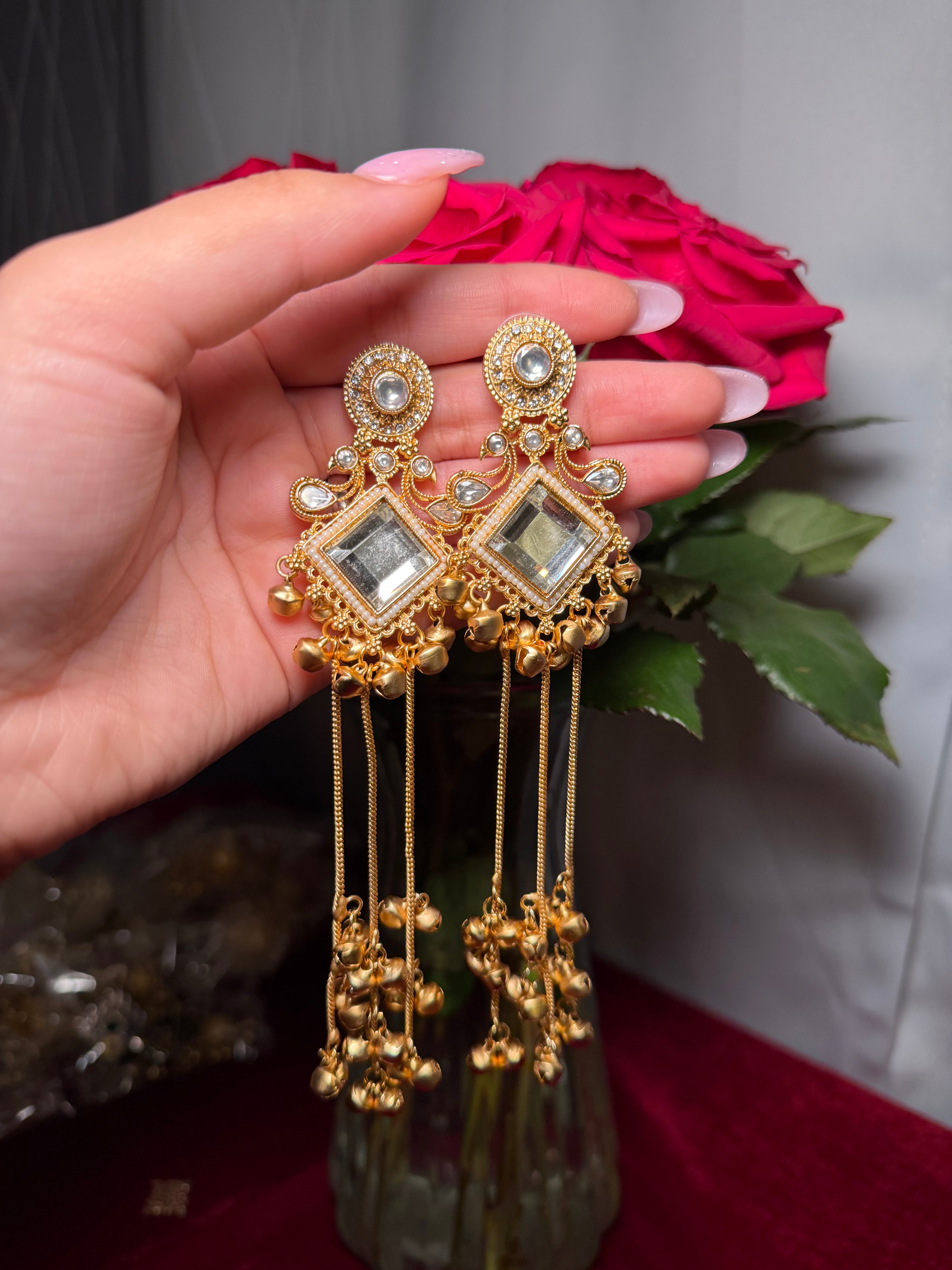 Kashmiri earrings with ghungru