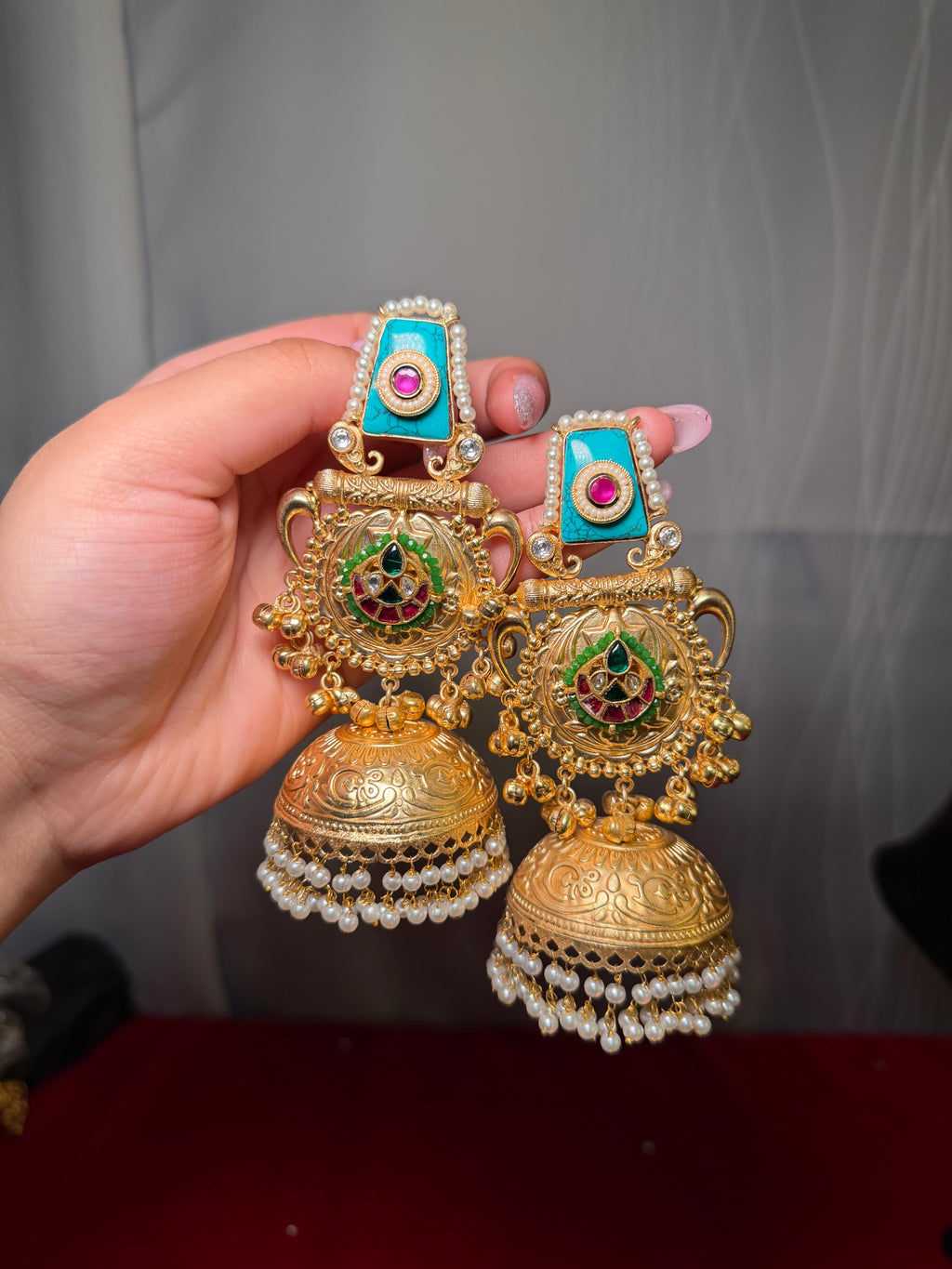 Kashmiri jhumke with ghungru