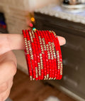 Red and golden glass bangles