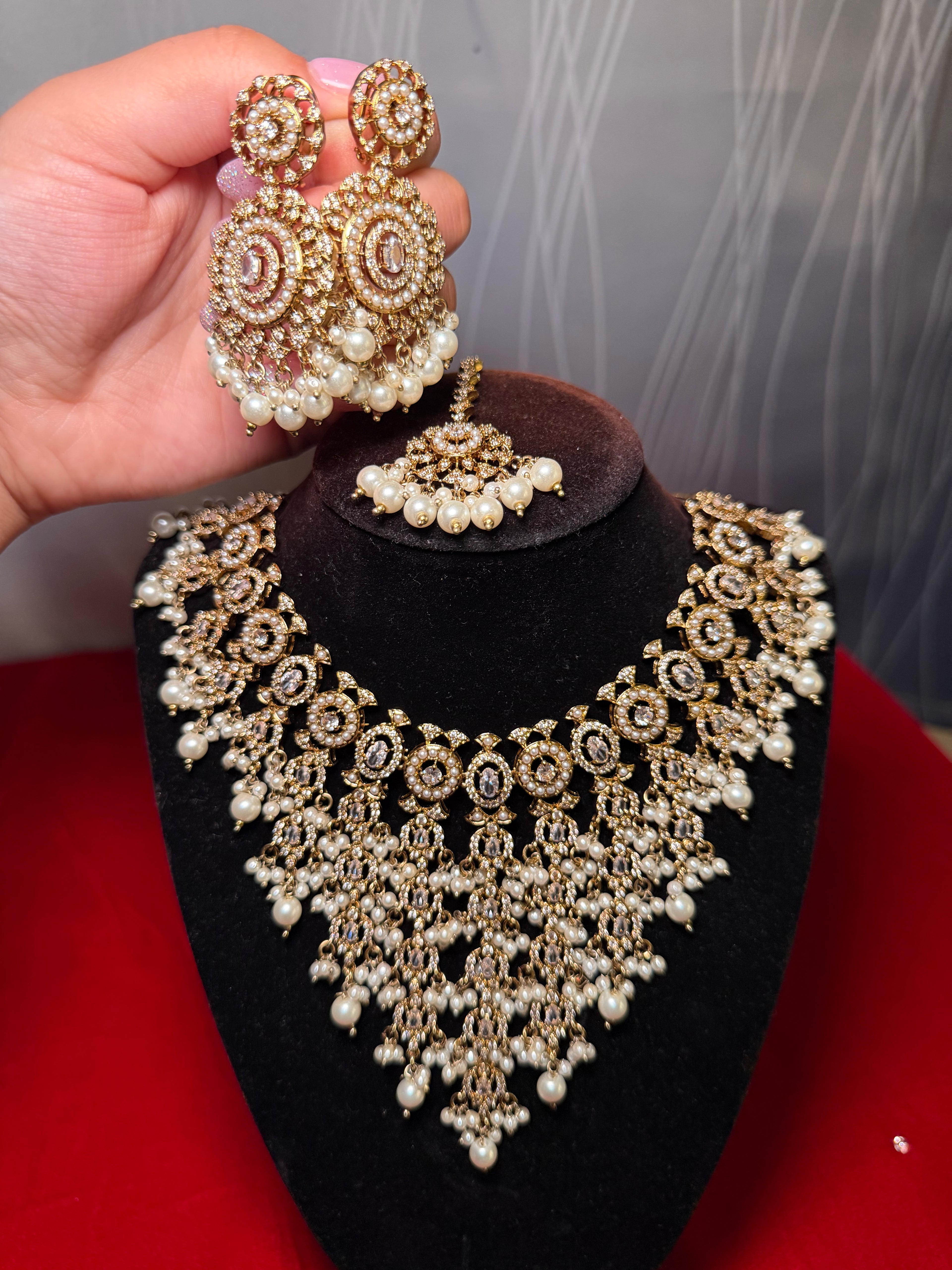 Bridal/Non-bridal Pakistani AD Set with tikka