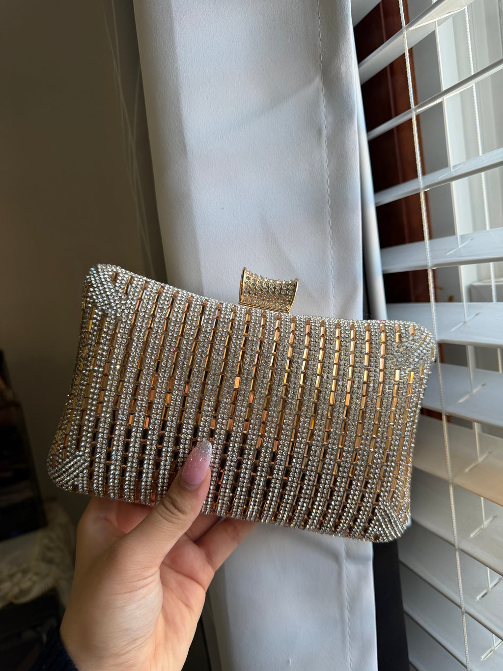 Golden shiny stone clutch bridal/non-bridal ✨