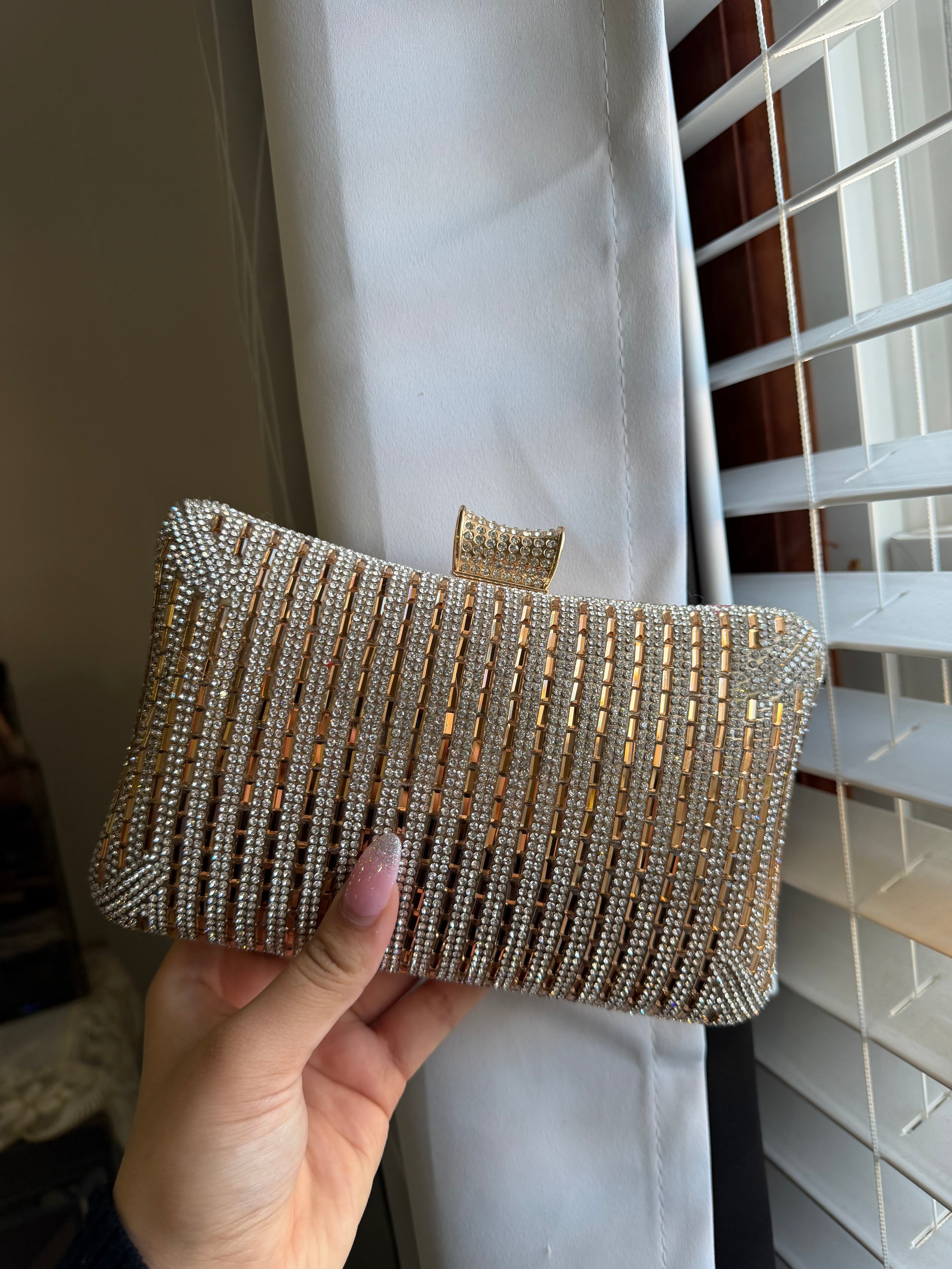Golden shiny stone clutch bridal/non-bridal ✨