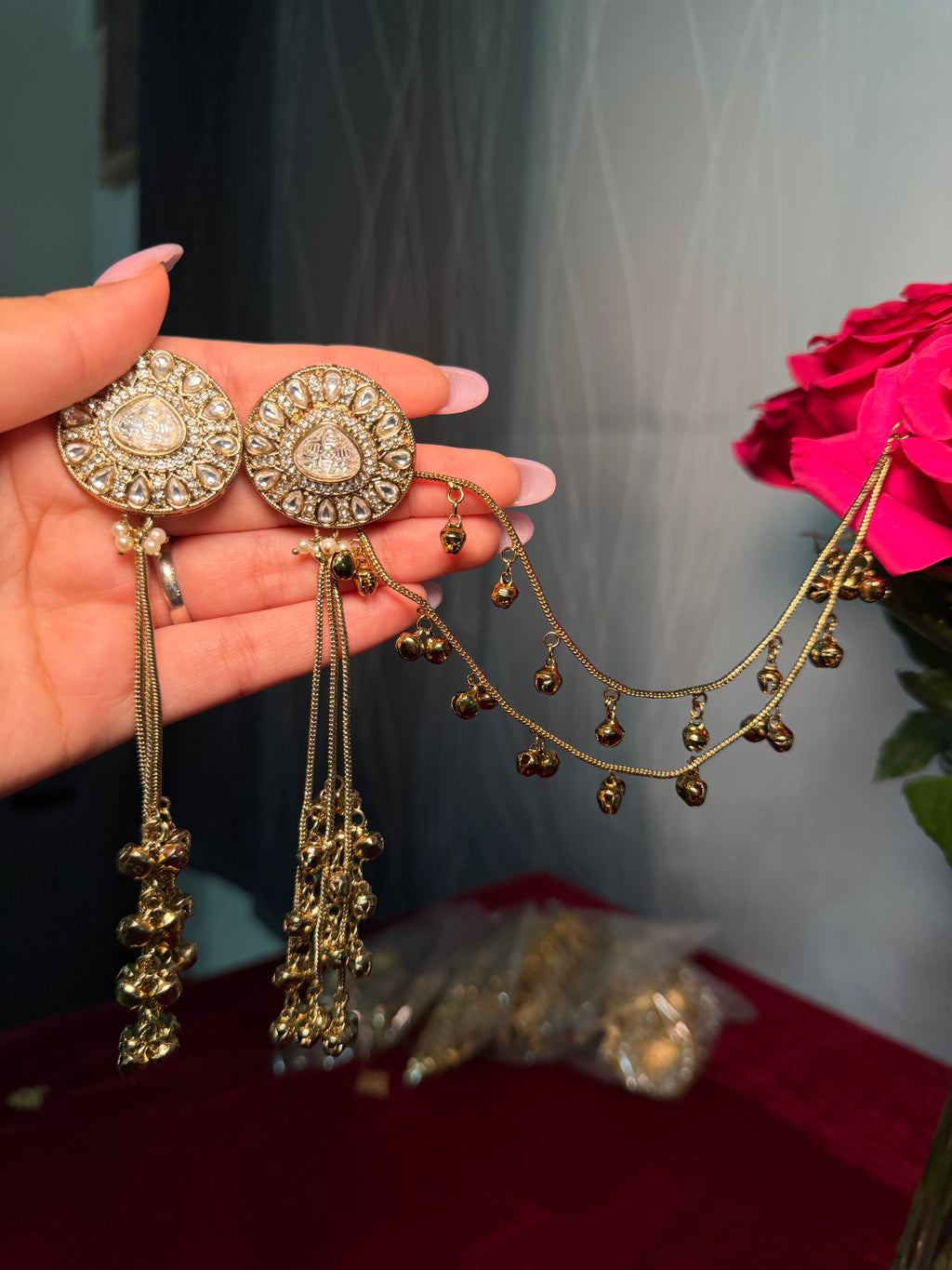 Kashmiri Sahara earrings with ghungru