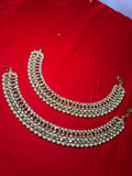 Heavy Bridal Pearl Jhanjara Anklet Pair-Gold Payal