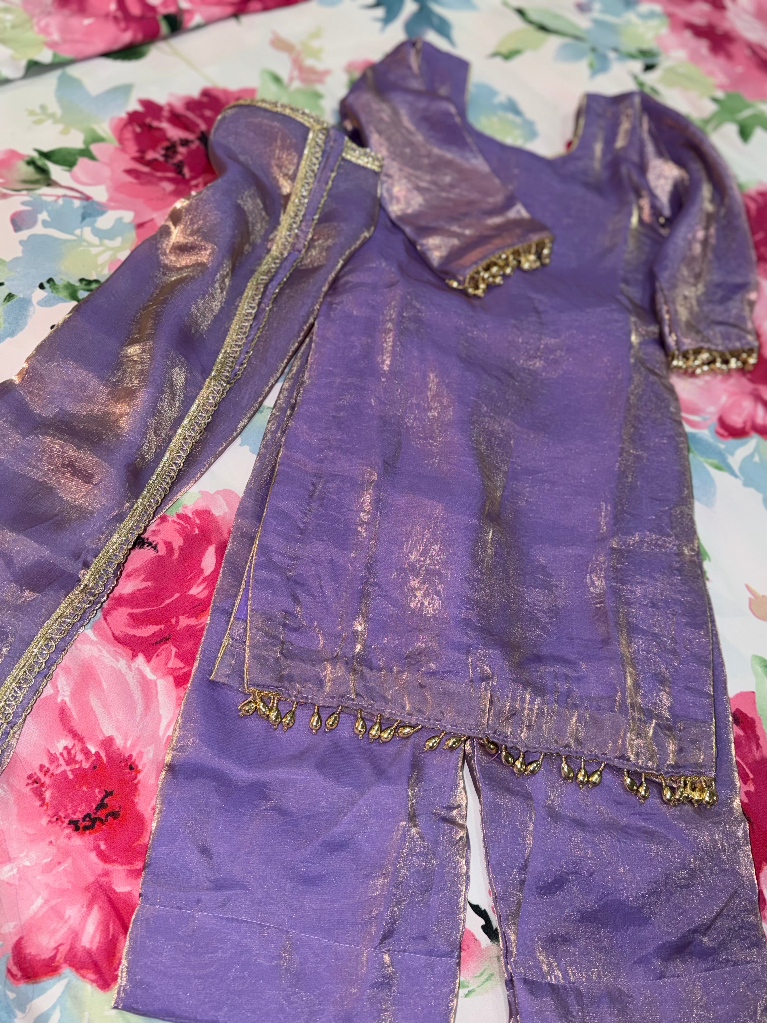 Little girls Punjabi palazzo suit with dupatta (Soft Fabric)
