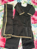 Little girls black colored Punjabi palazzo suit with dupatta (soft fabric)