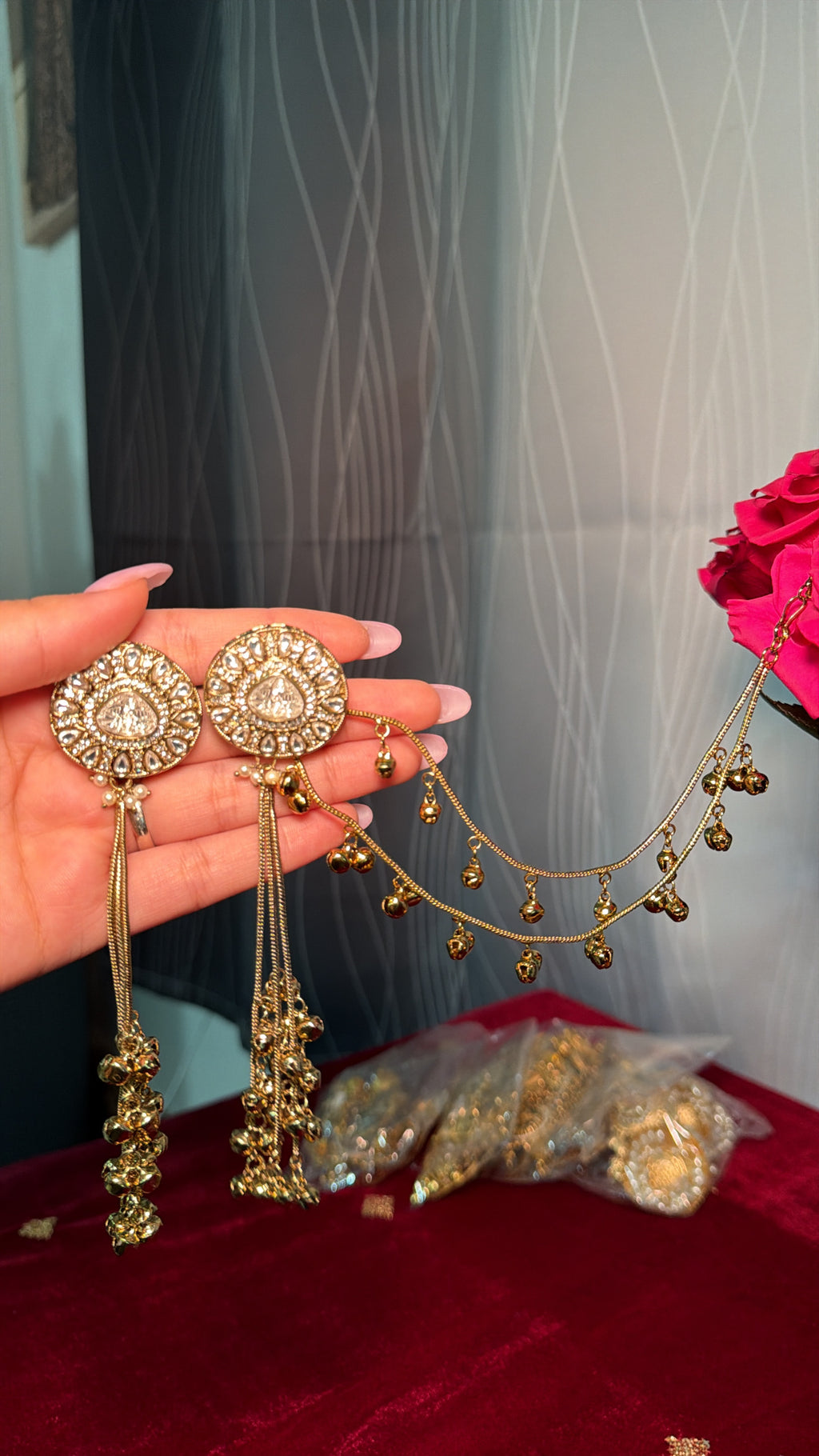 Kashmiri Sahara earrings with ghungru