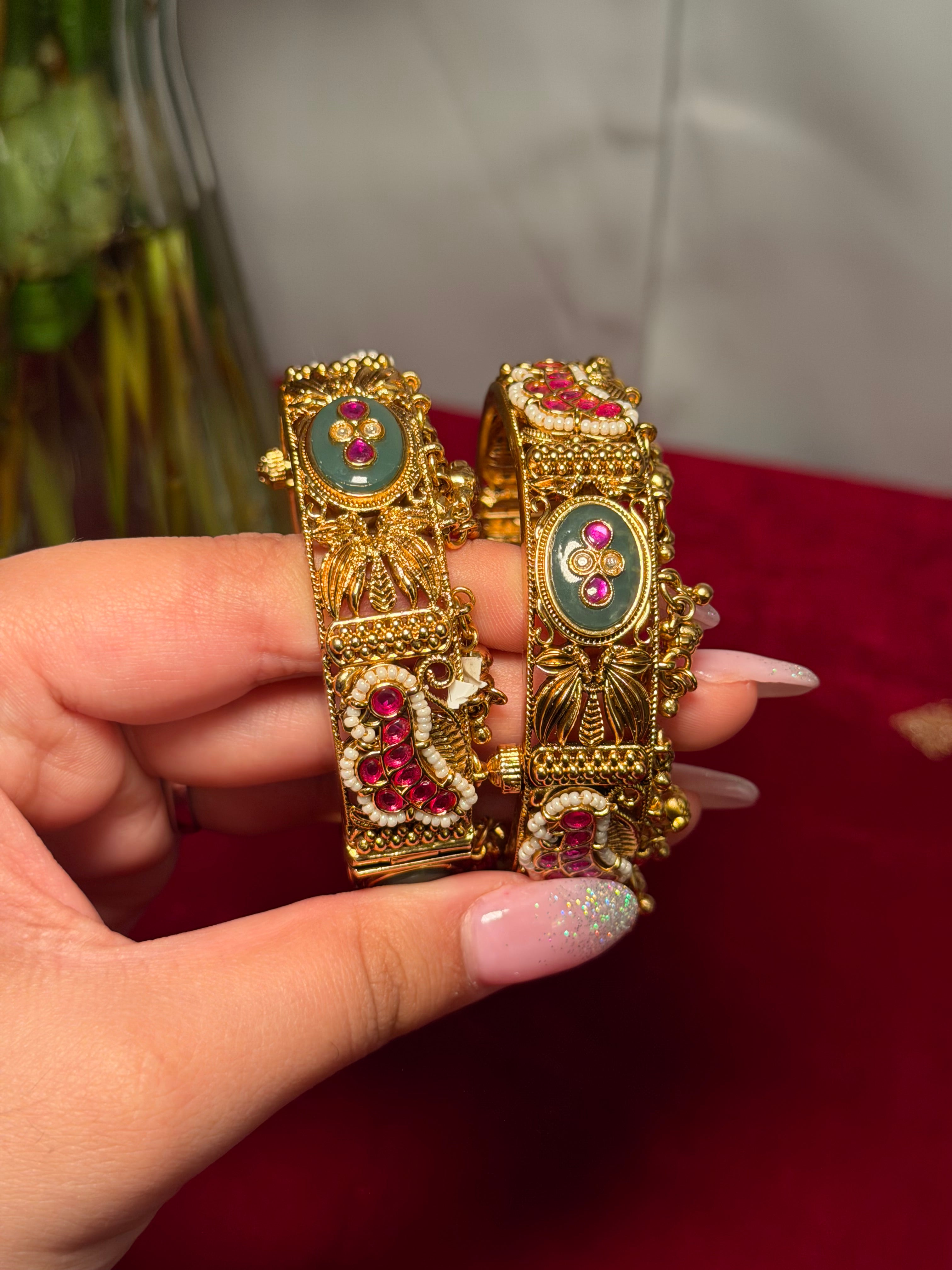 Gold plated kashmiri kangan/kada