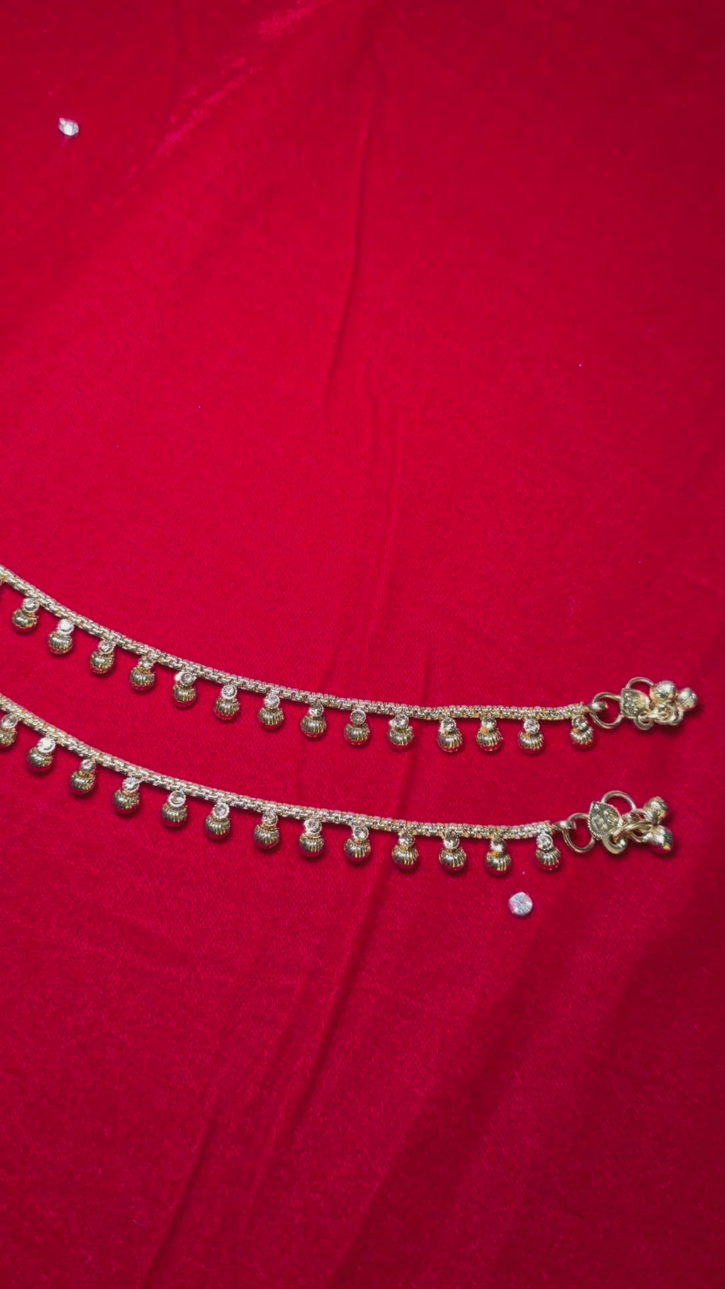 Gold plated jhanjara anklet pair lightweight & elegant