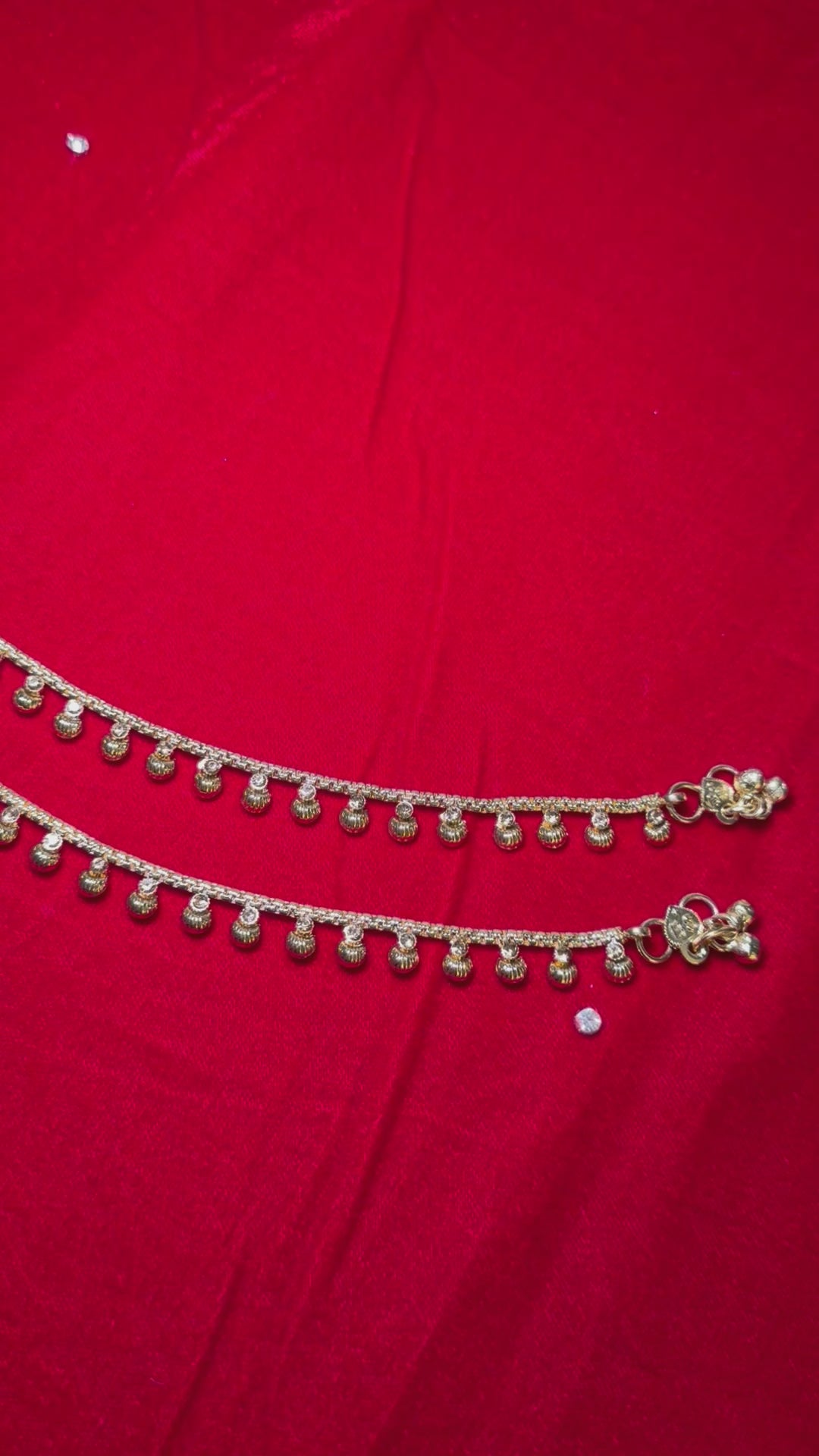 Gold plated jhanjara anklet pair lightweight & elegant