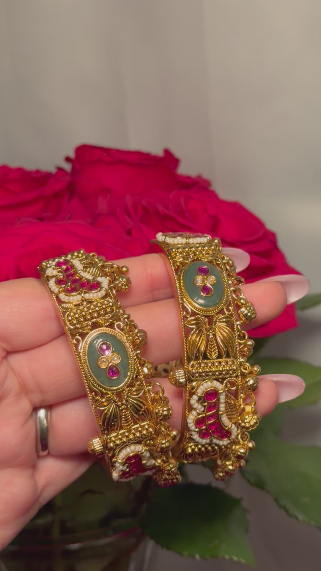 Gold plated kashmiri kangan/kada