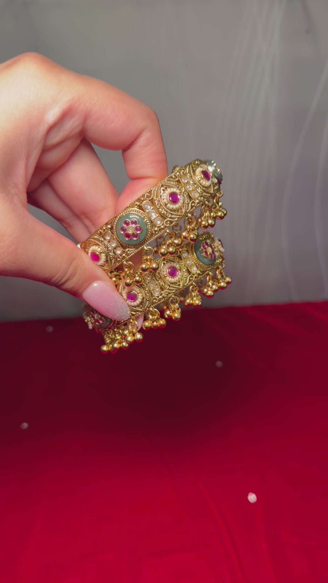 Traditional Gold plated kashmiri kangan/kada with multi designs
