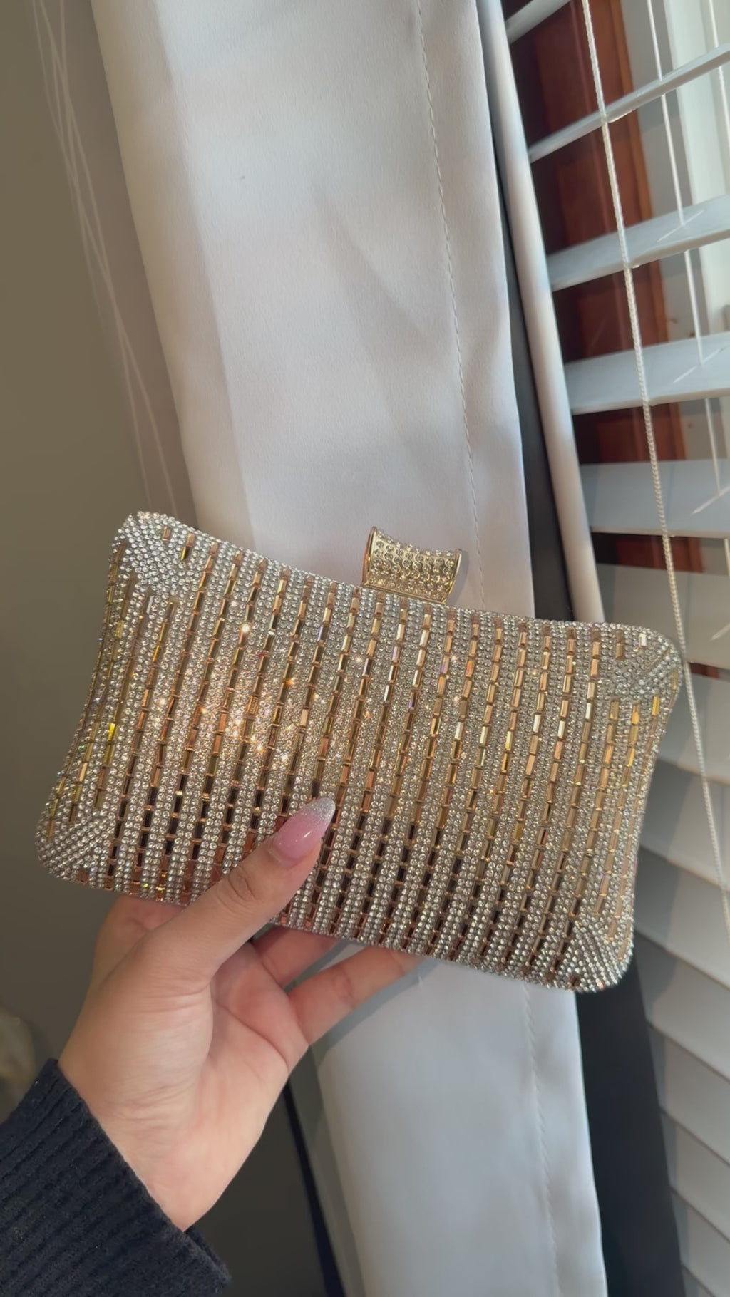 Golden shiny stone clutch bridal/non-bridal ✨