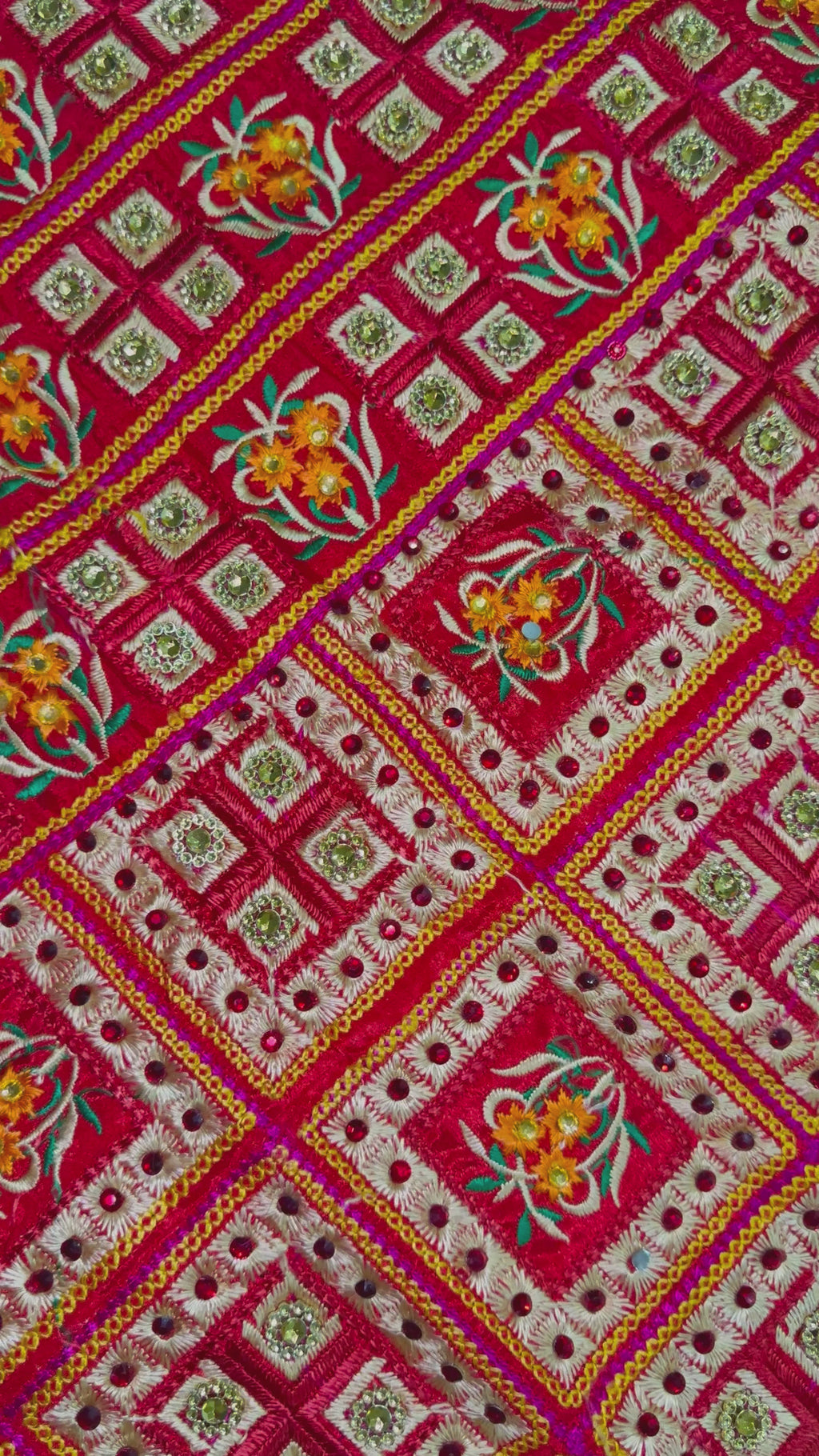 Heavy sheesha jaggo phulkari with stones