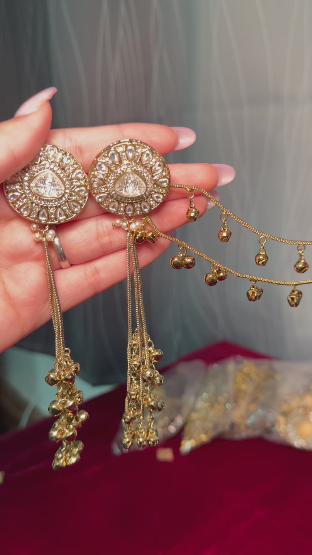 Kashmiri Sahara earrings with ghungru