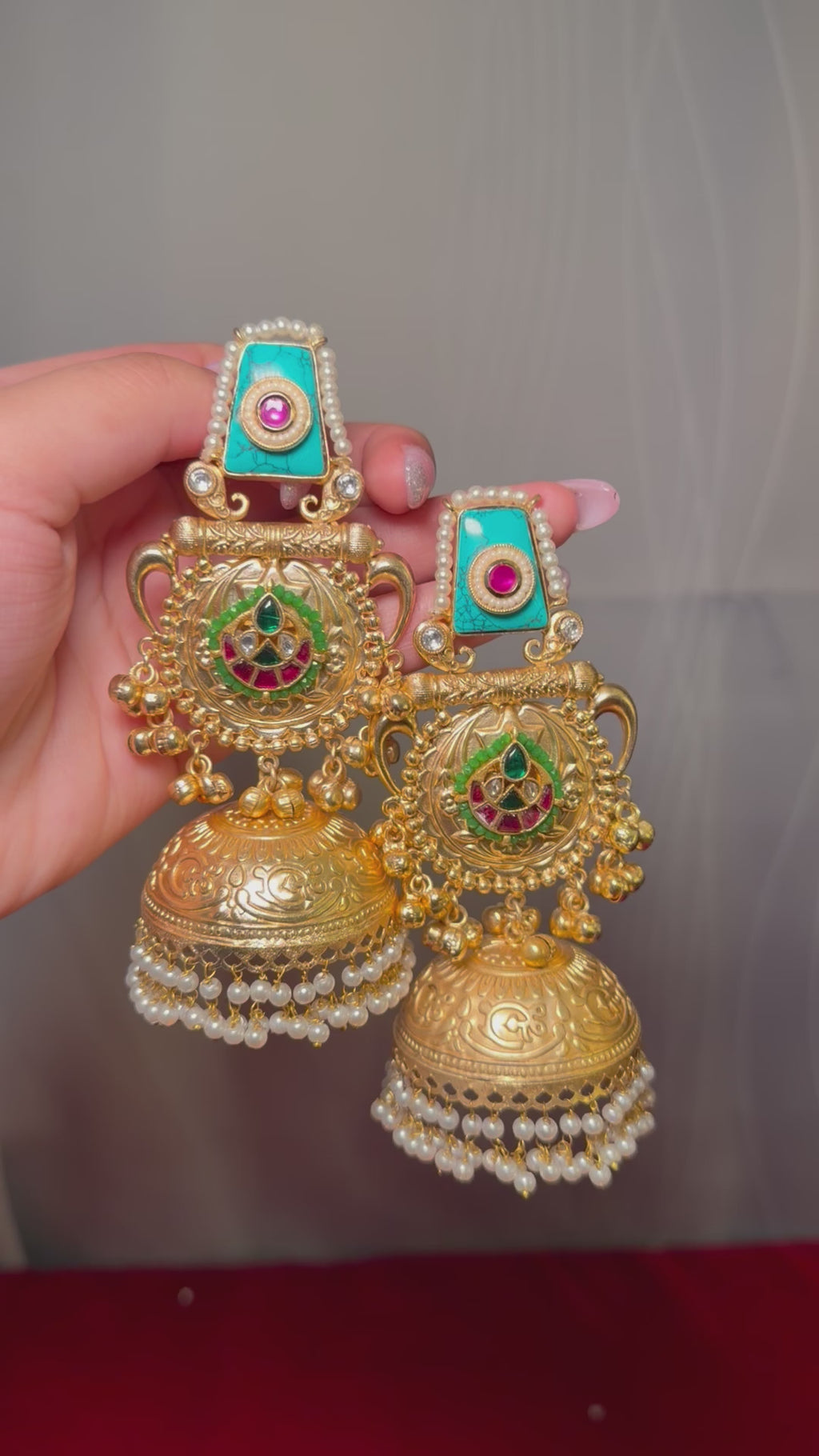 Kashmiri jhumke with ghungru