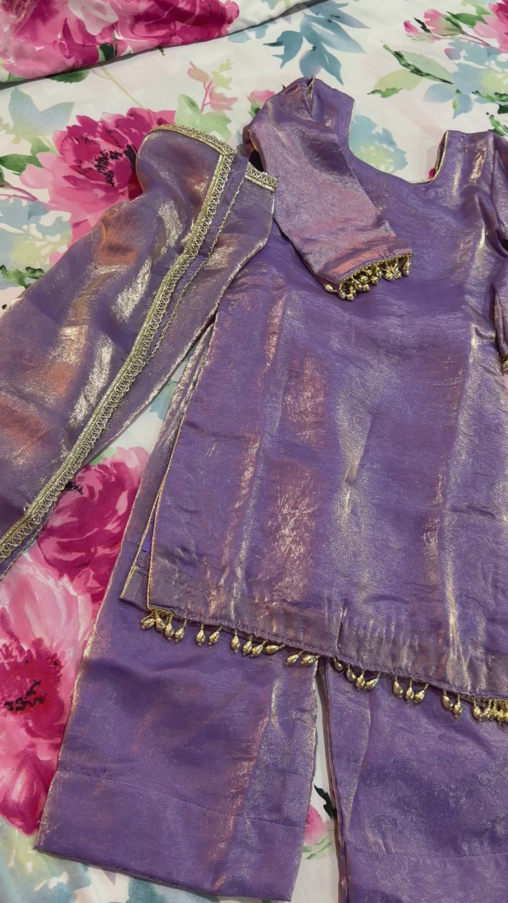 Little girls Punjabi palazzo suit with dupatta (Soft Fabric)