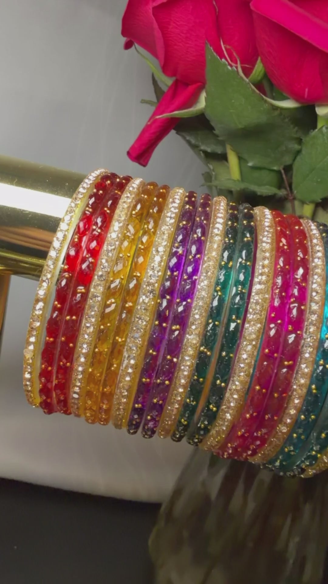 Multicolor Glass Kashmiri Bangles