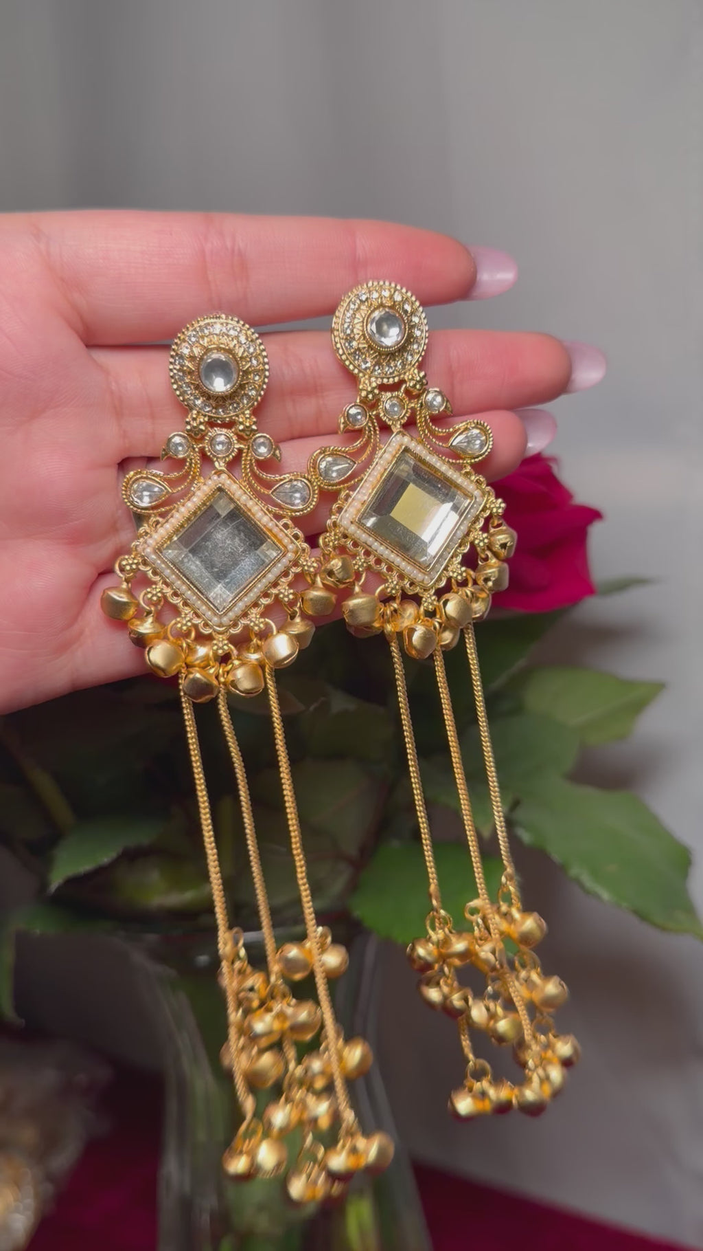 Kashmiri earrings with ghungru